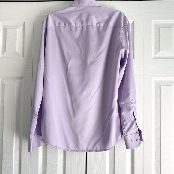 Flex Dress Shirt Mens Size M Purple Luxury Collection Long Sleeve - Picture 3 of 10